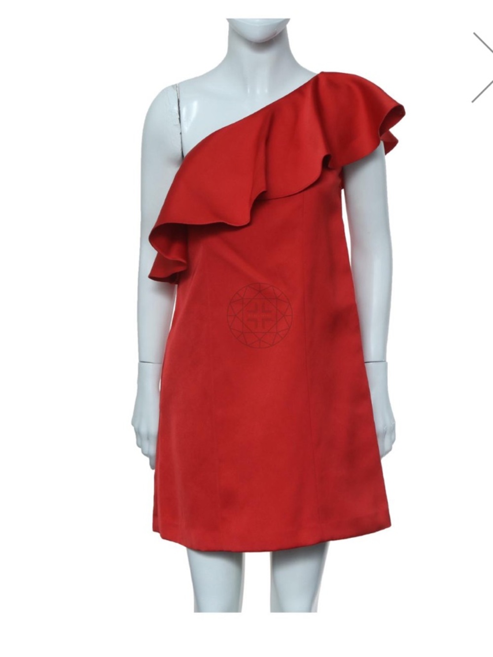 Zac Posen Red Satin One Shoulder Dress Old Money‎ Glam Holiday Core Chic- Sz 4